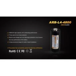 Batería Recargable Fenix ARB-L4 - 26650 - 3.7v 4800 MAh -Leopard Almacenar bateria recargable fenix arb l4 26650 37v 4800 mah 4