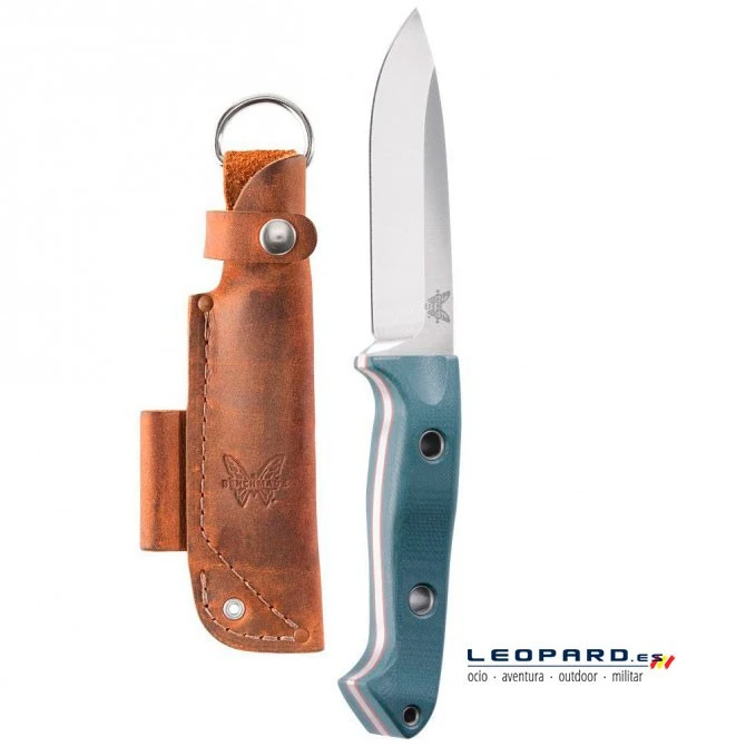 Benchmade Bushcrafter 162 Drop Point Azul Funda Piel 5 Benchmade Bushcrafter 162 Drop Point Azul Funda Piel - Imagen 3