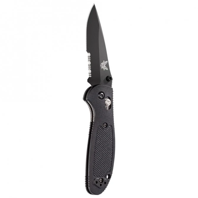 Benchmade Mini Griptilian 556SBK-S30V Drop Point Negro Hoja Negra Filo Mixto 4 Benchmade Mini Griptilian 556SBK-S30V Drop Point Negro Hoja Negra Filo Mixto - Imagen 2