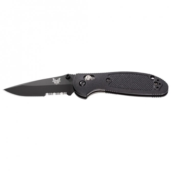 Benchmade Mini Griptilian 556SBK-S30V Drop Point Negro Hoja Negra Filo Mixto 5 Benchmade Mini Griptilian 556SBK-S30V Drop Point Negro Hoja Negra Filo Mixto - Imagen 3
