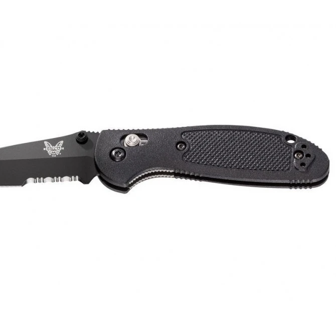 Benchmade Mini Griptilian 556SBK-S30V Drop Point Negro Hoja Negra Filo Mixto 6 Benchmade Mini Griptilian 556SBK-S30V Drop Point Negro Hoja Negra Filo Mixto - Imagen 4