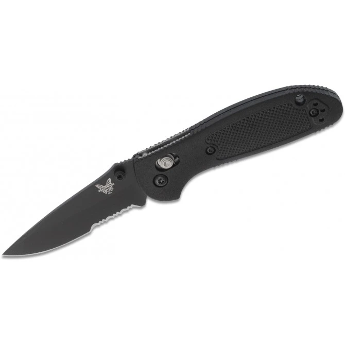Benchmade Mini Griptilian 556SBK-S30V Drop Point Negro Hoja Negra Filo Mixto