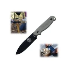 ESEE Laser Strike Hoja Negra Micarta -Leopard Almacenar cuchillo esee laser strike hoja negra micarta 1