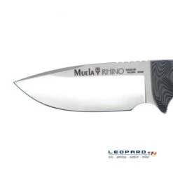 Muela Rhino Micarta Negra Sandvik 14C28N -Leopard Almacenar cuchillo muela rhino micarta negra sandvik 14c28n 2
