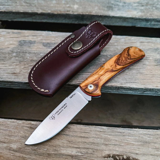 Cudeman Mini Pandora Olivo Con Separador Rojo Y Funda 3 Cudeman Mini Pandora Olivo Con Separador Rojo Y Funda