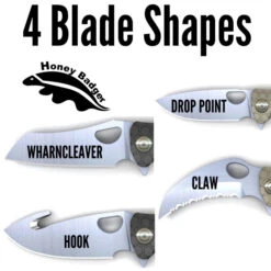 Honey Badger Medium Linerlock Drop Point Orange -Leopard Almacenar honey badger medium linerlock drop point orange 4