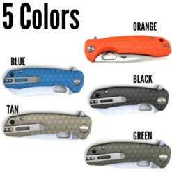 Honey Badger Medium Linerlock Drop Point Orange -Leopard Almacenar honey badger medium linerlock drop point orange 7