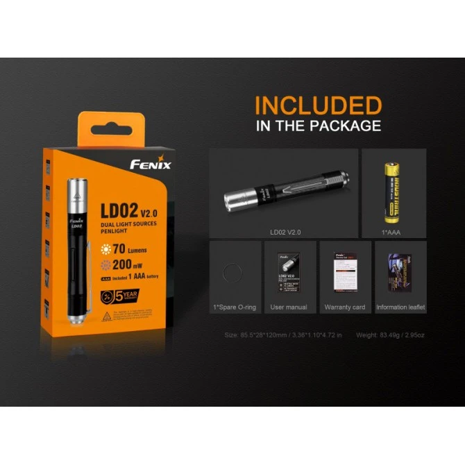 Linterna Fenix LD02V2.0 70 Lumens Blanco Y 200 MW Ultravioleta 17 Linterna Fenix LD02V2.0 70 Lumens Blanco Y 200 MW Ultravioleta - Imagen 15