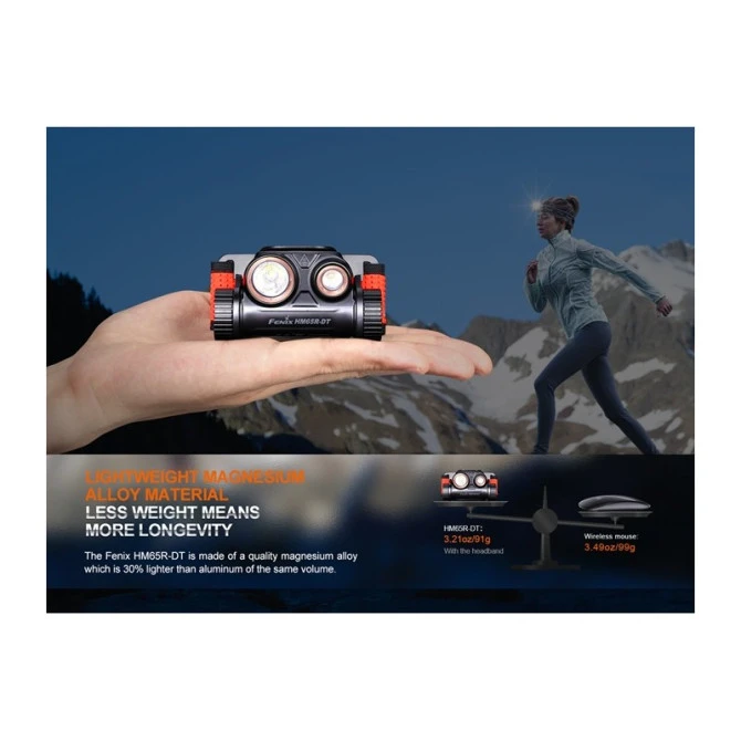 Linterna Frontal Fenix HM65R-DT Negra 1500 Lumens Recargable 5 Linterna Frontal Fenix HM65R-DT Negra 1500 Lumens Recargable - Imagen 3