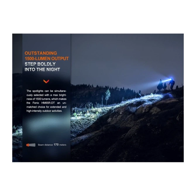 Linterna Frontal Fenix HM65R-DT Negra 1500 Lumens Recargable 10 Linterna Frontal Fenix HM65R-DT Negra 1500 Lumens Recargable - Imagen 8