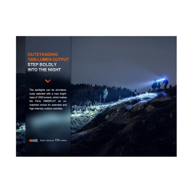 Linterna Frontal Fenix HM65R-DT Púrpura 1500 Lumens Recargable 8 Linterna Frontal Fenix HM65R-DT Púrpura 1500 Lumens Recargable - Imagen 6