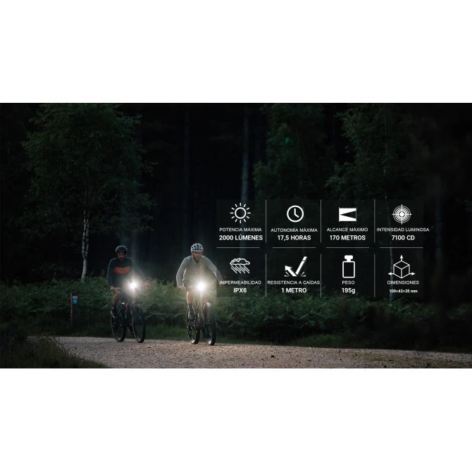 Linterna Olight Bicicleta RN 2.000 Lumens Luz Frontal Recargable 14 Linterna Olight Bicicleta RN 2.000 Lumens Luz Frontal Recargable - Imagen 12