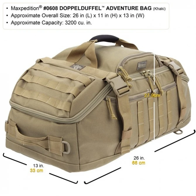 Maxpedition Doppleduffel Adventure Bag Khaki 4 Maxpedition Doppleduffel Adventure Bag Khaki - Imagen 2