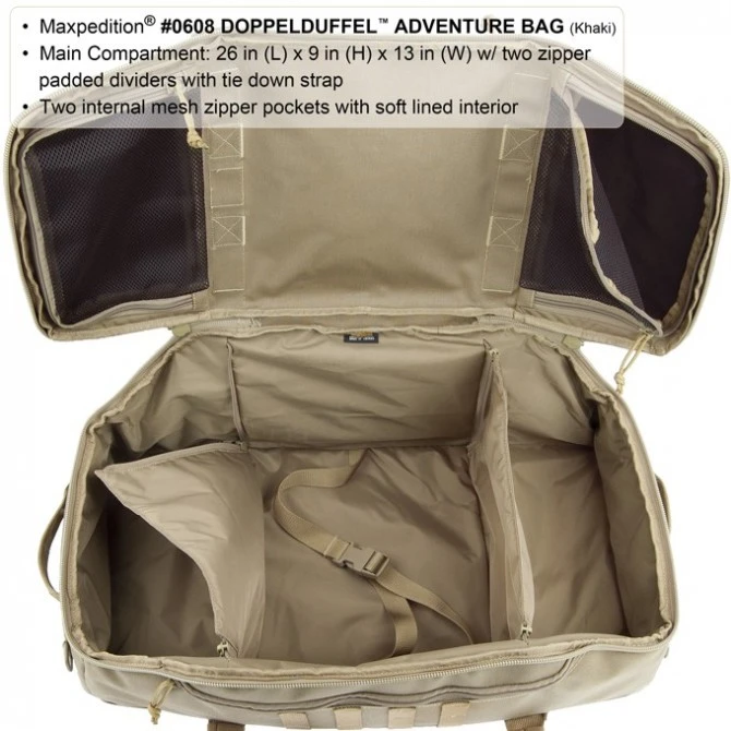 Maxpedition Doppleduffel Adventure Bag Khaki 7 Maxpedition Doppleduffel Adventure Bag Khaki - Imagen 5