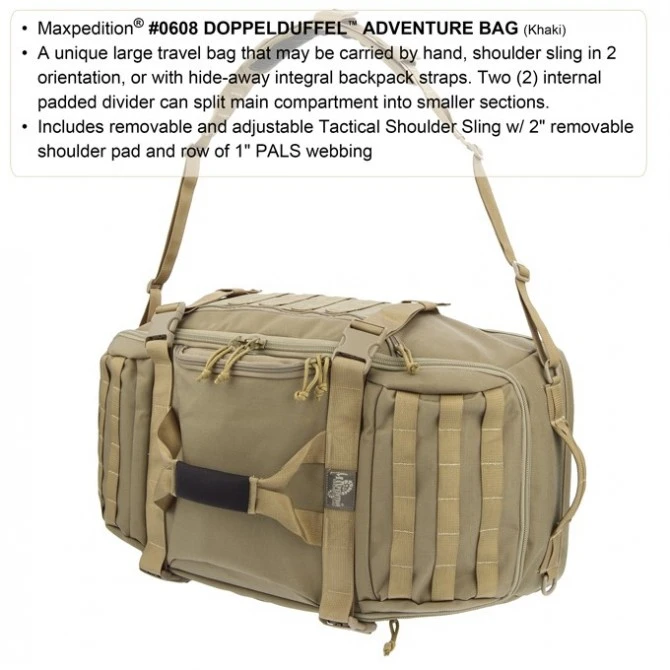 Maxpedition Doppleduffel Adventure Bag Khaki 11 Maxpedition Doppleduffel Adventure Bag Khaki - Imagen 9
