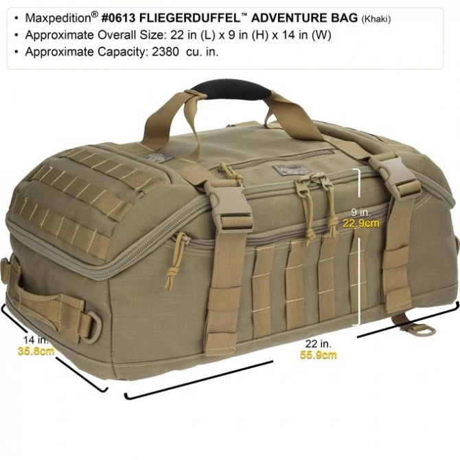 Maxpedition Fliegerduffel Adventure Bag Black 7 Maxpedition Fliegerduffel Adventure Bag Black - Imagen 5