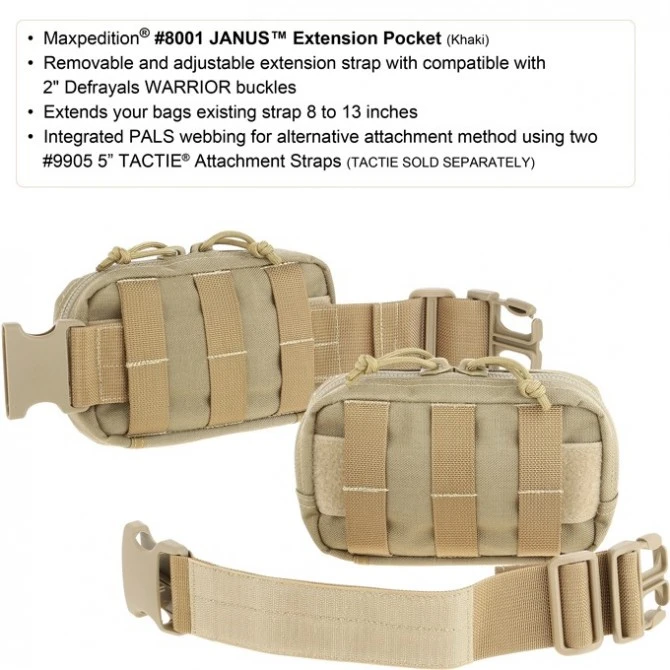 Maxpedition Janus Extension Pocket. Khaki. 5 Maxpedition Janus Extension Pocket. Khaki. - Imagen 3