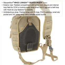 Mochila Bandolera Maxpedition Lunada Gearslinger Black -Leopard Almacenar mochila bandolera maxpedition lunada gearslinger black 3