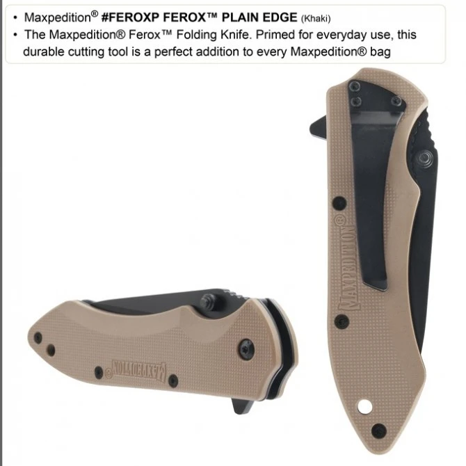 Maxpedition Ferox Plain Edge Khaki 4 Maxpedition Ferox Plain Edge Khaki - Imagen 2