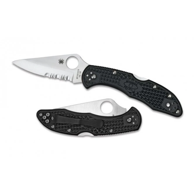 Spyderco Delica 4 Negra Parcialmente Serrada 4 Spyderco Delica 4 Negra Parcialmente Serrada - Imagen 2