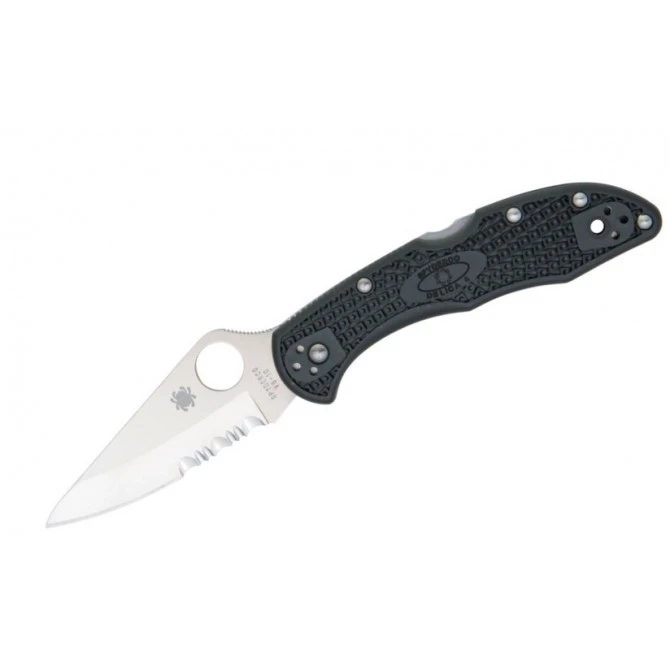 Spyderco Delica 4 Negra Parcialmente Serrada 3 Spyderco Delica 4 Negra Parcialmente Serrada