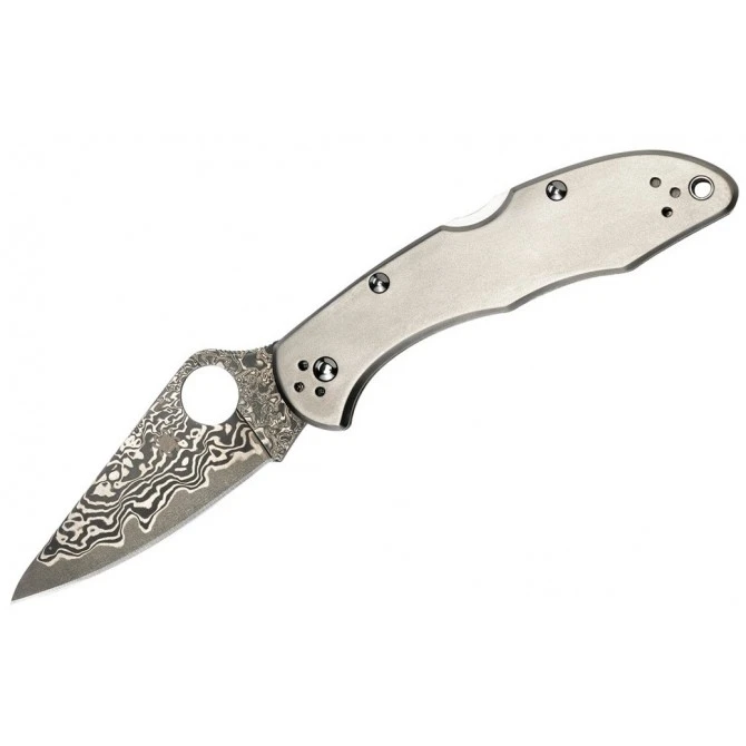 Spyderco Delica 4 Titanio Damasco 4 Spyderco Delica 4 Titanio Damasco - Imagen 2