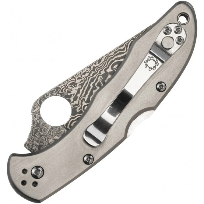 Spyderco Delica 4 Titanio Damasco 5 Spyderco Delica 4 Titanio Damasco - Imagen 3
