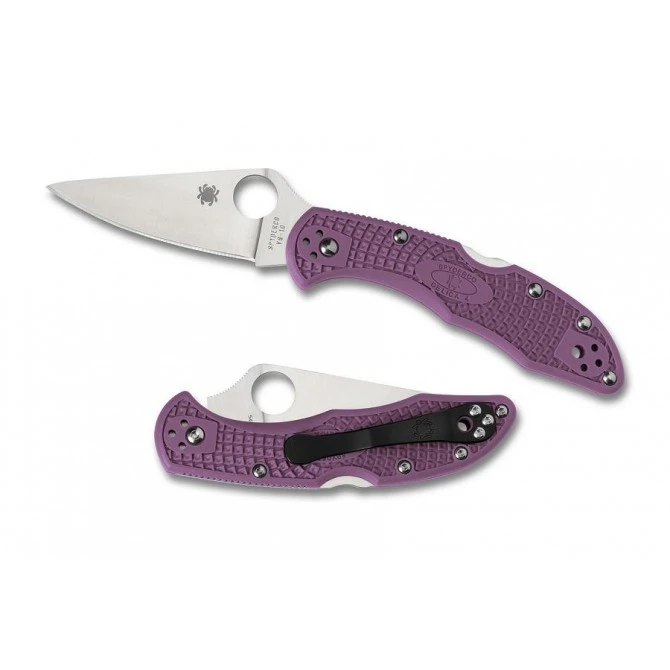 Spyderco Delica Flat Ground Filo Liso Purple FRN 5 Spyderco Delica Flat Ground Filo Liso Purple FRN - Imagen 3