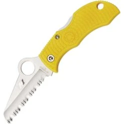 Spyderco Manbug Rescue Salt Amarilla Serrada