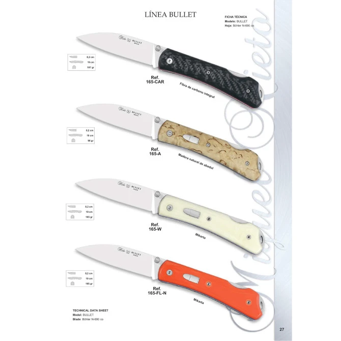 Nieto Bullet 165-W Micarta Blanca Böhler N690co 4 Nieto Bullet 165-W Micarta Blanca Böhler N690co - Imagen 2