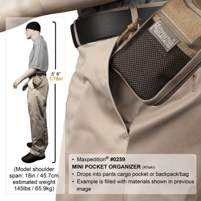 Organizador Maxpedition Mini Pocket Khaki 10 Organizador Maxpedition Mini Pocket Khaki - Imagen 8