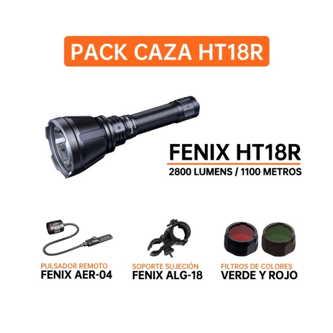 Pack Linterna Fenix HT18R 2.800 Lumens Recargable 3 Pack Linterna Fenix HT18R 2.800 Lumens Recargable