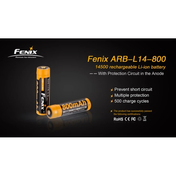 Pila Fenix 14500 ARB-L14 800 MAh 4 Pila Fenix 14500 ARB-L14 800 MAh - Imagen 2